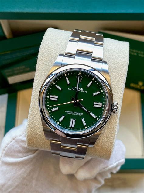 rolex groene lunette|Rolex Oyster Perpetual 41.